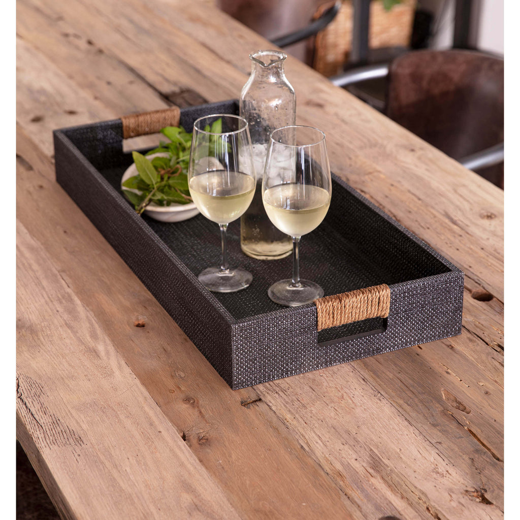 20-1331GRY Logia Rectangle Tray Small | Lifestyle Image