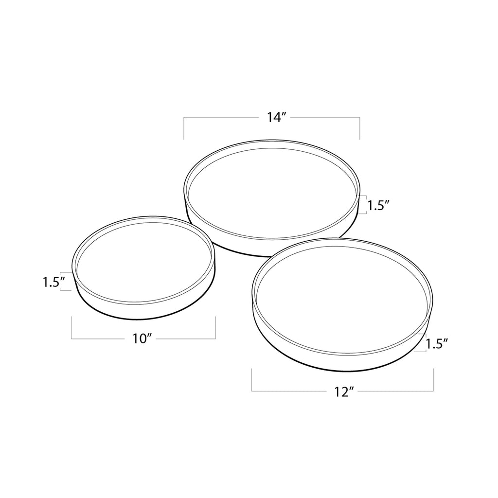 20-1357 Mixer Trays (Set of 3) | Dimensions Image