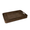 20-1504BRN Derby Rectangle Leather Tray Set | Main Image