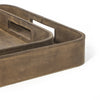 20-1504BRN Derby Rectangle Leather Tray Set | Alternate Image