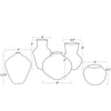 20-1579 Noor Ceramic Vase Set | Dimensions Image