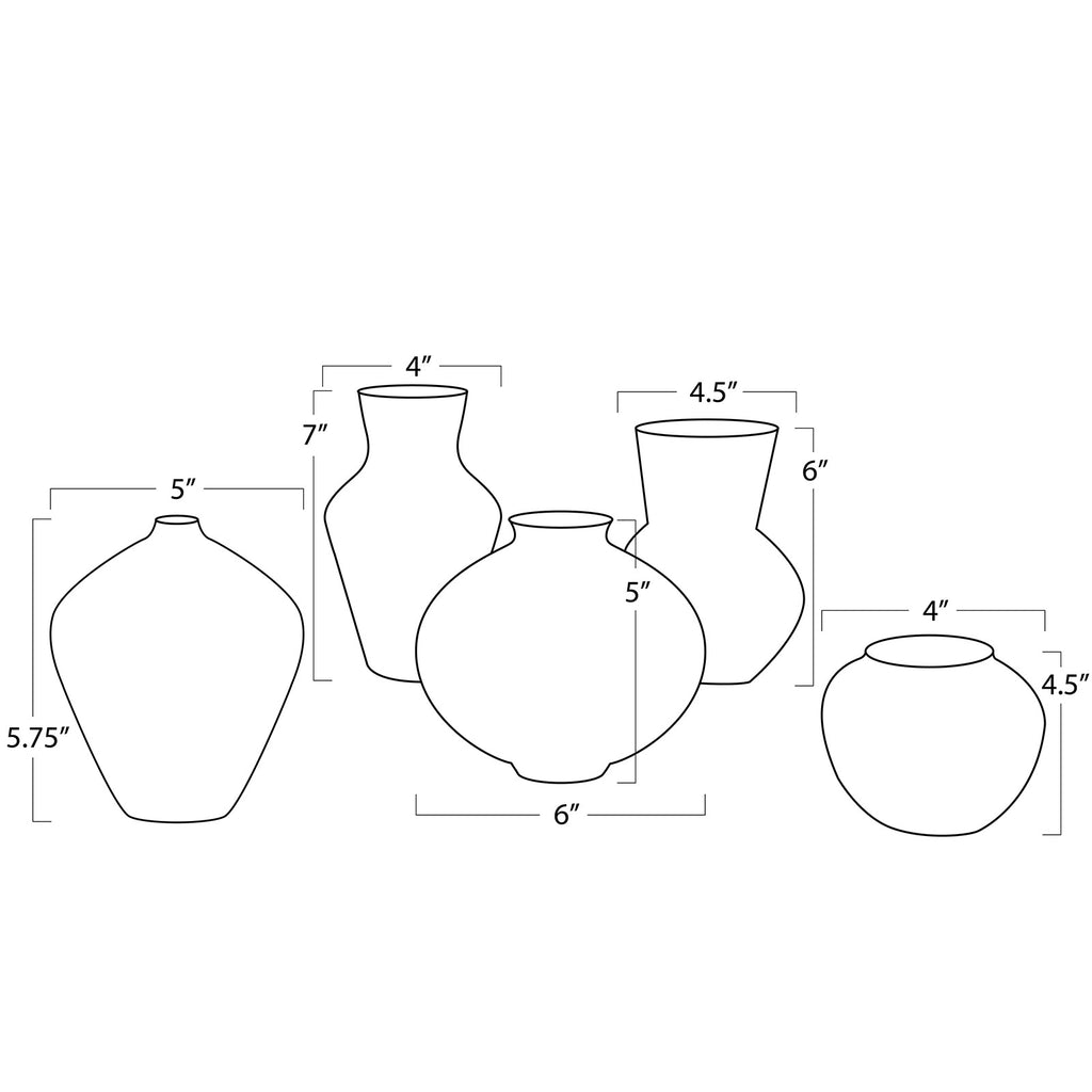 20-1579 Noor Ceramic Vase Set | Dimensions Image