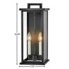 20014BK Weymouth 2 Light Outdoor Wall Mount|Dimensions Image