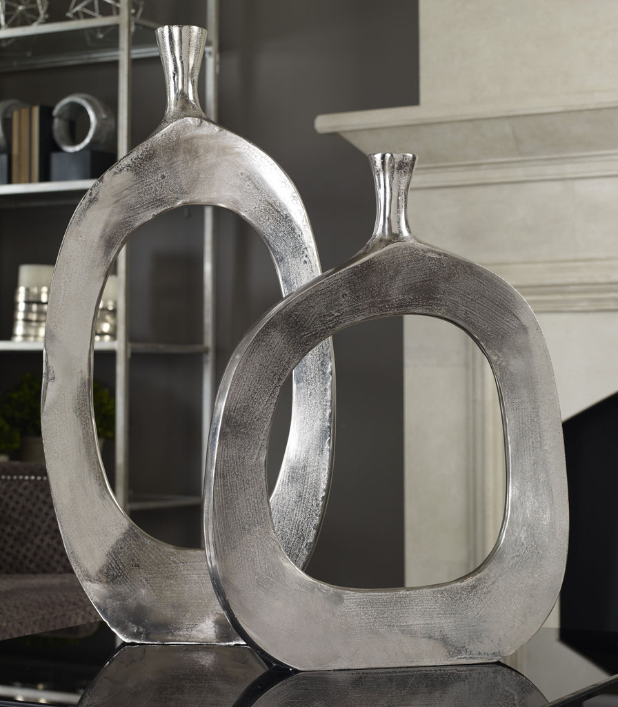 20187 Uttermost Cierra Aluminum Vases S/2 | Main Image
