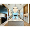 Crystorama Truax 30'' Pendant in Aged Brass - Lifestyle View
