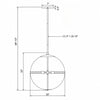 Crystorama Truax 30'' Pendant - Product Dimensions