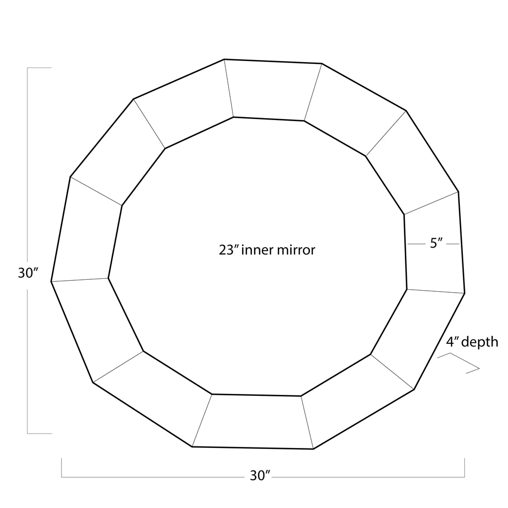21-1121NAT Ares Bone Mirror | Dimensions Image