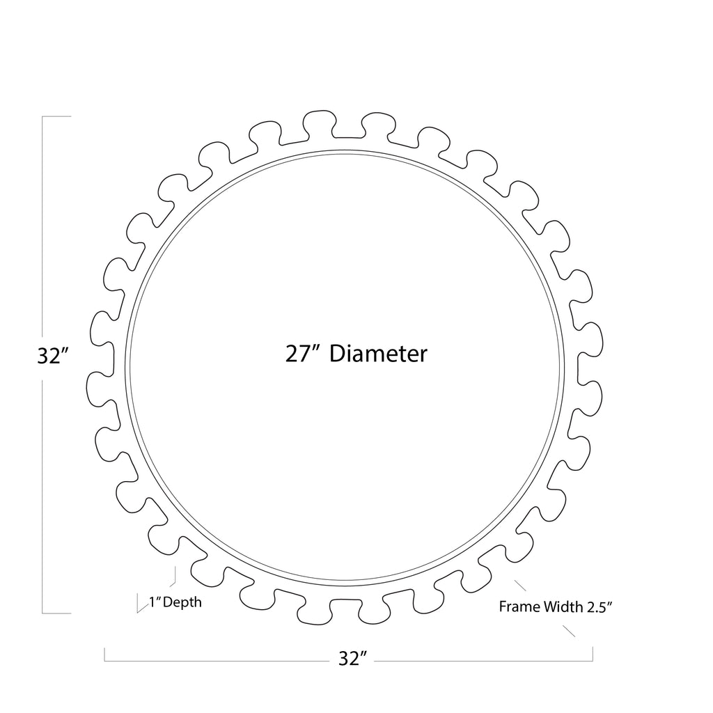 21-1131 Sanya Metal Mirror | Dimensions Image
