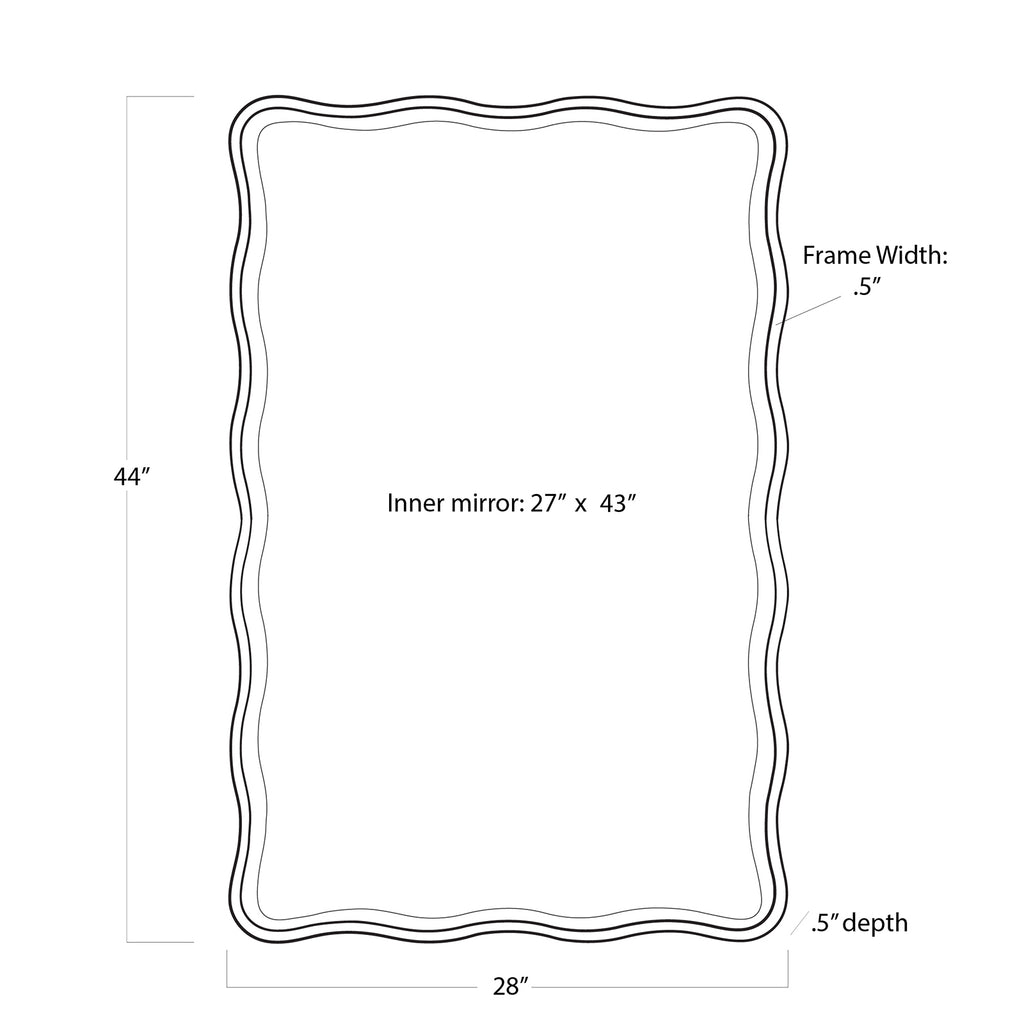 21-1142 Candice Mirror Rectangle | Dimensions Image