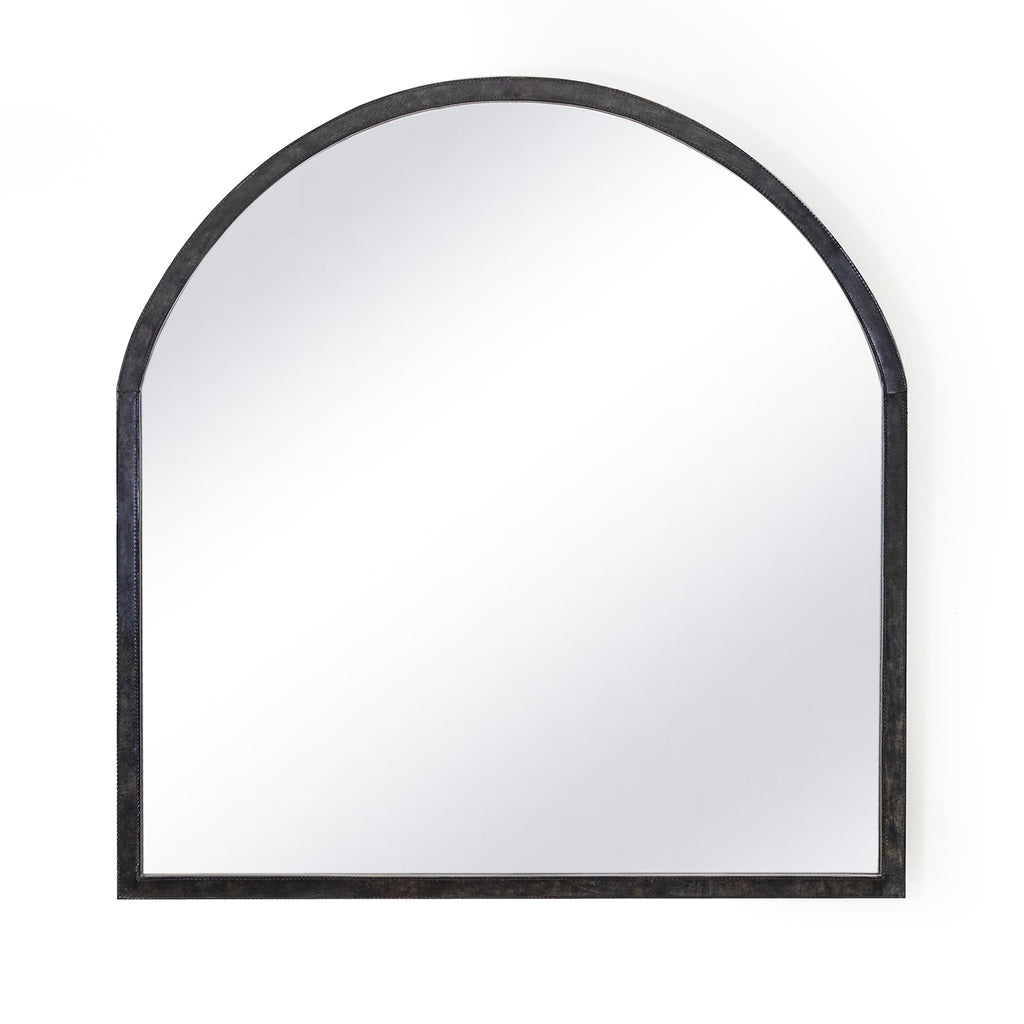 21-1146BLK Knox Leather Mantle Mirror | Main Image