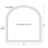21-1146BLK Knox Leather Mantle Mirror | Dimensions Image