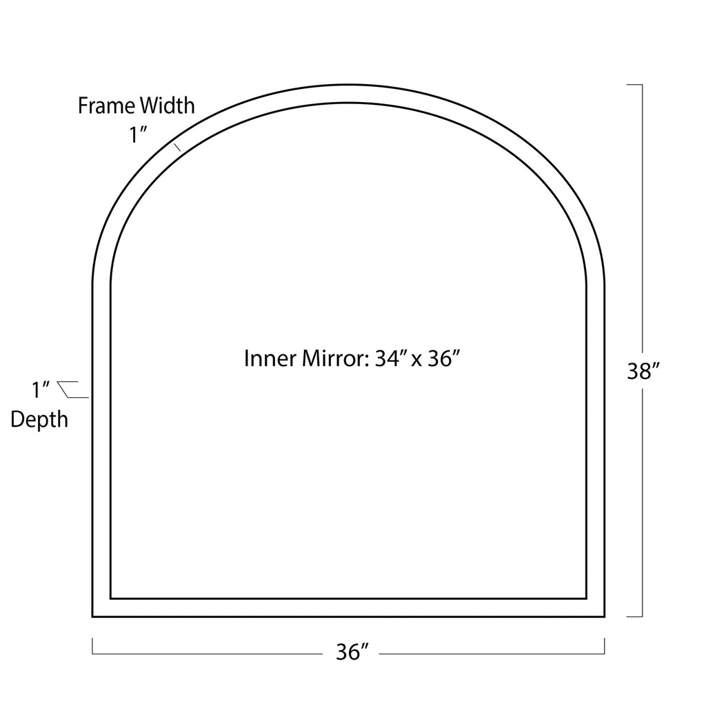21-1146BLK Knox Leather Mantle Mirror | Dimensions Image