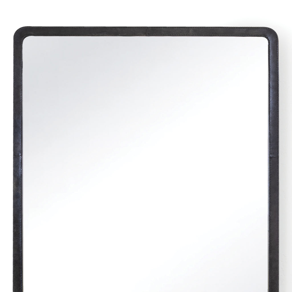 21-1147BLK Knox Leather Rectangle Mirror | Alternate Image
