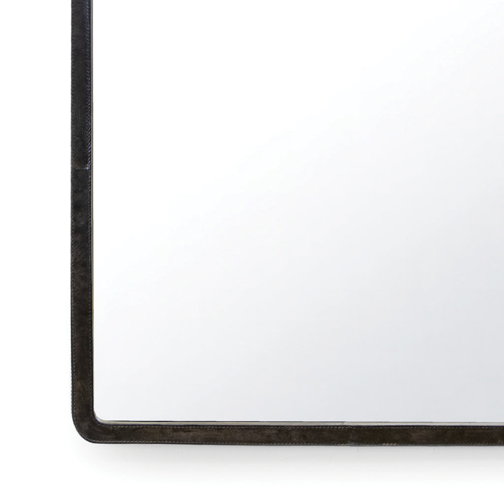 21-1147BLK Knox Leather Rectangle Mirror | Alternate Image
