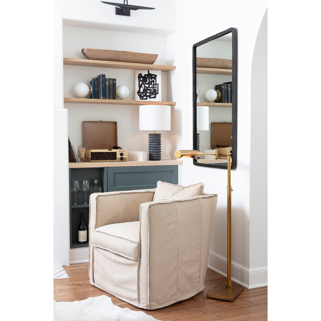 21-1147BLK Knox Leather Rectangle Mirror | Lifestyle Image