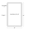 21-1147BLK Knox Leather Rectangle Mirror | Dimensions Image