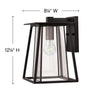 2100BK Walker 1 Light Outdoor Wall Mount | Dimensions Image