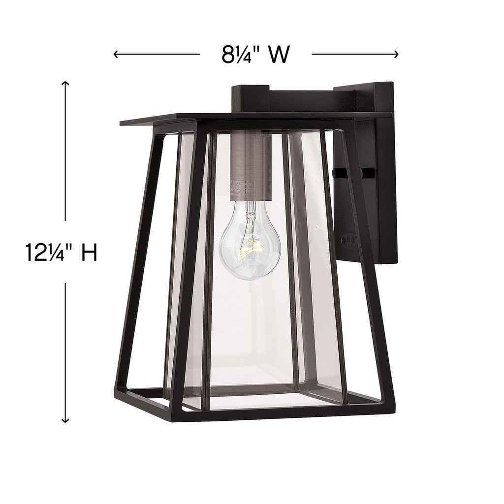 2100BK Walker 1 Light Outdoor Wall Mount | Dimensions Image