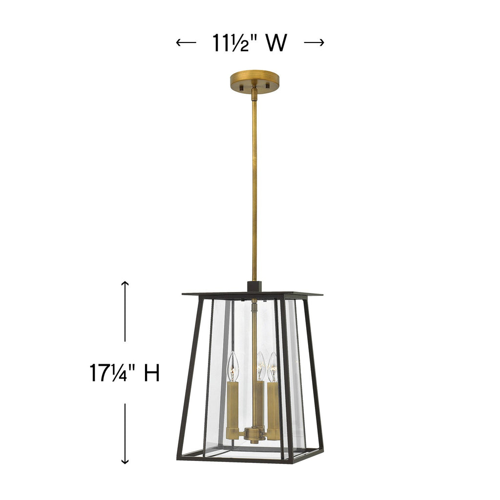 2102KZ-LL Walker 3 Light Outdoor Pendant|Dimensions Image