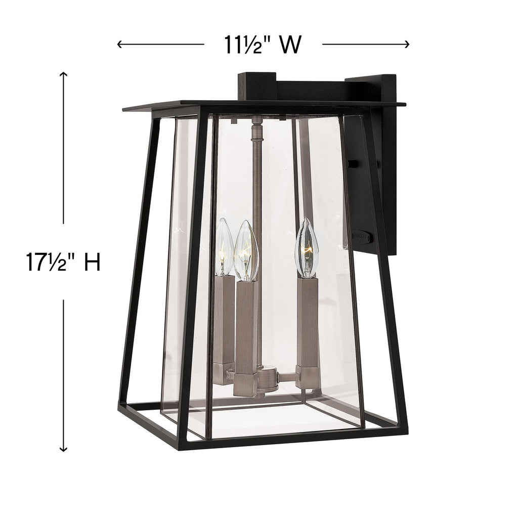 2105BK-LL Walker 3 Light Outdoor Wall Mount|Dimensions Image