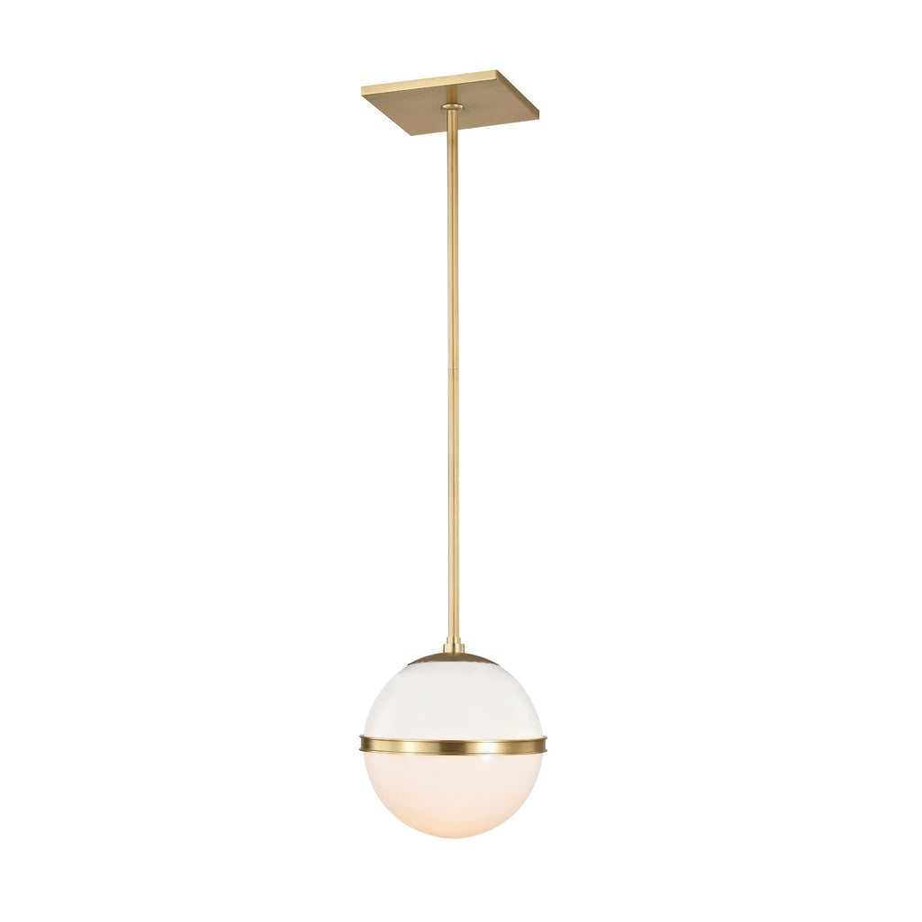 Crystorama Truax 8'' Pendant in Aged Brass - Front View