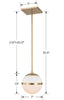 2107-AG Brian Patrick Flynn Truax 1 Light Mini Pendant | Dimensions Image