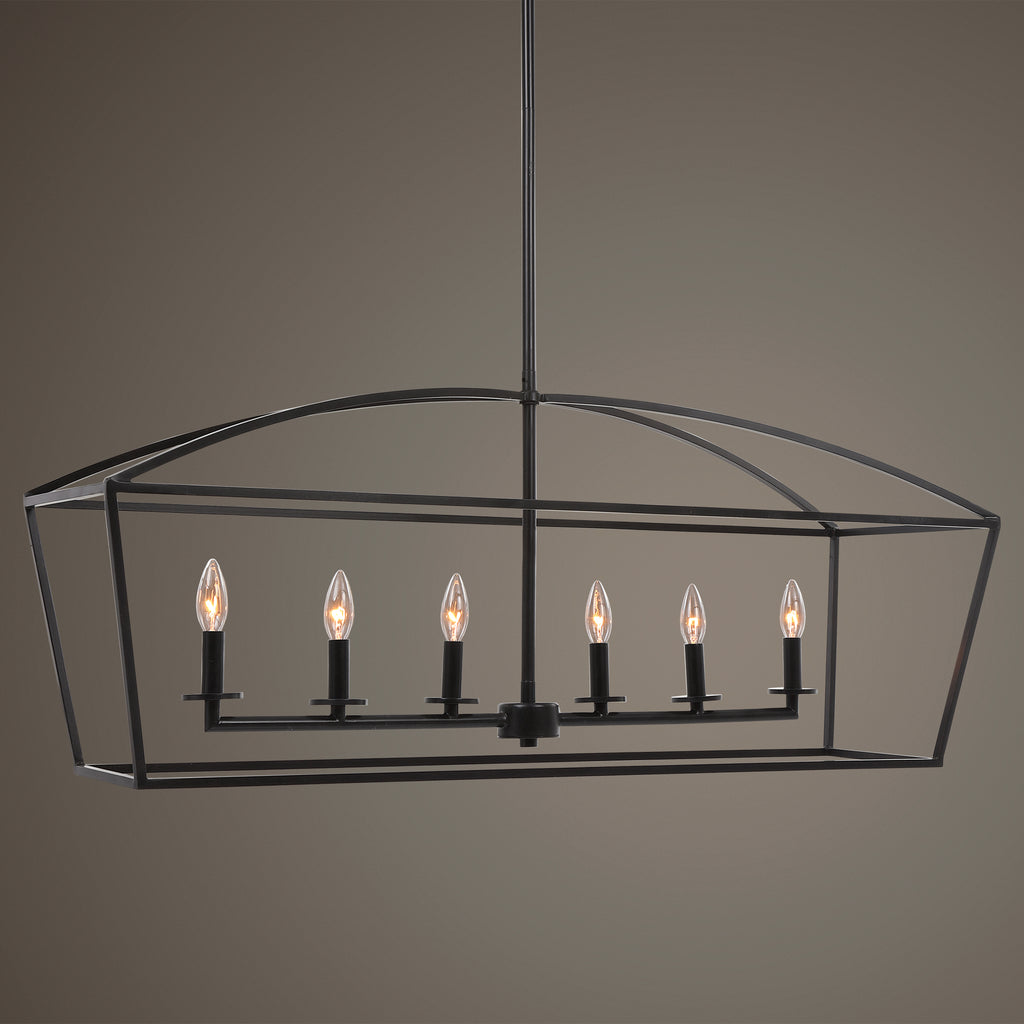 21348 Clayton 6 Light Linear Chandelier | Lifestyle Image