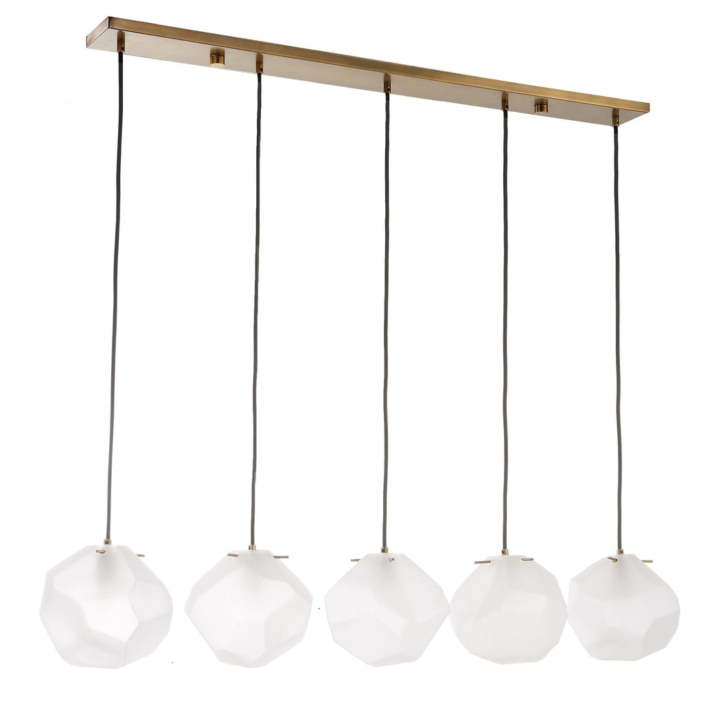 Matte Antique Brass Midcentury Pendant Light - Vintage Luxe Elegance- Alternate Image