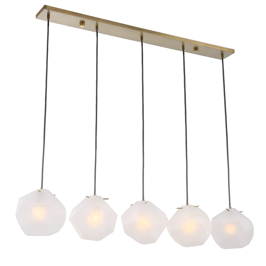 Matte Antique Brass Midcentury Pendant Light - Vintage Luxe Elegance- Alternate Image