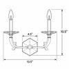 Crystorama Hugo 13.5'' Sconce - Product Dimensions