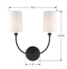 2242-BF Libby Langdon Sylvan 2 Light Sconce | Dimensions Image