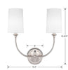 2242-PN Libby Langdon Sylvan 2 Light Sconce | Dimensions Image