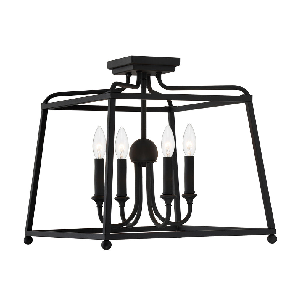 Crystorama Sylvan 16'' Semi Flush Mount in Black Forged - Additional View