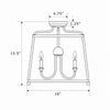 Crystorama Sylvan 16'' Semi Flush Mount - Product Dimensions