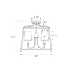Crystorama Sylvan 16'' Semi Flush Mount - Product Dimensions