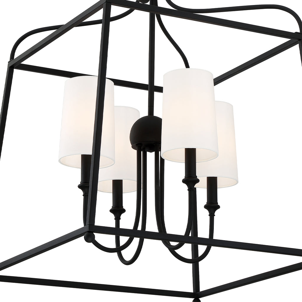 Crystorama-OPEN-BOX Libby Langdon Sylvan 4 Light Lantern Chandelier in Black Forged - Additional View