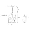 Crystorama-OPEN-BOX Libby Langdon Sylvan 4 Light Lantern Chandelier - Product Dimensions