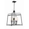 Crystorama-OPEN-BOX Libby Langdon Sylvan 4 Light Lantern Chandelier in Black Forged - Front View