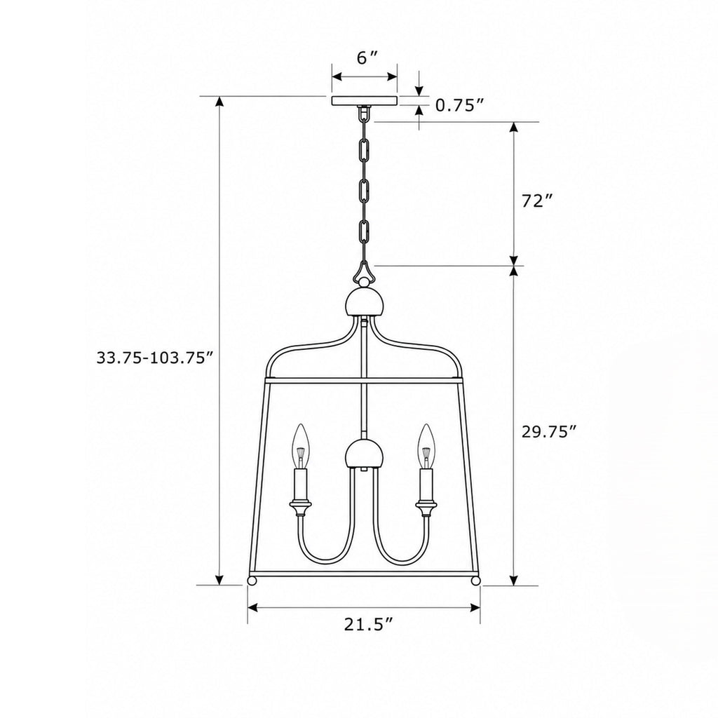 Crystorama Sylvan 21.5'' Chandelier - Product Dimensions