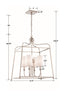 2244-PN Libby Langdon Sylvan 4 Light Lantern Chandelier | Dimensions Image