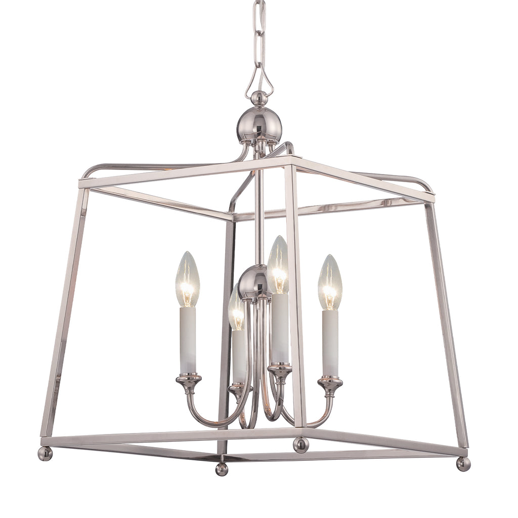 2245-PN_NOSHADE Libby Langdon Sylvan 4 Light Lantern Chandelier | Alternate Image