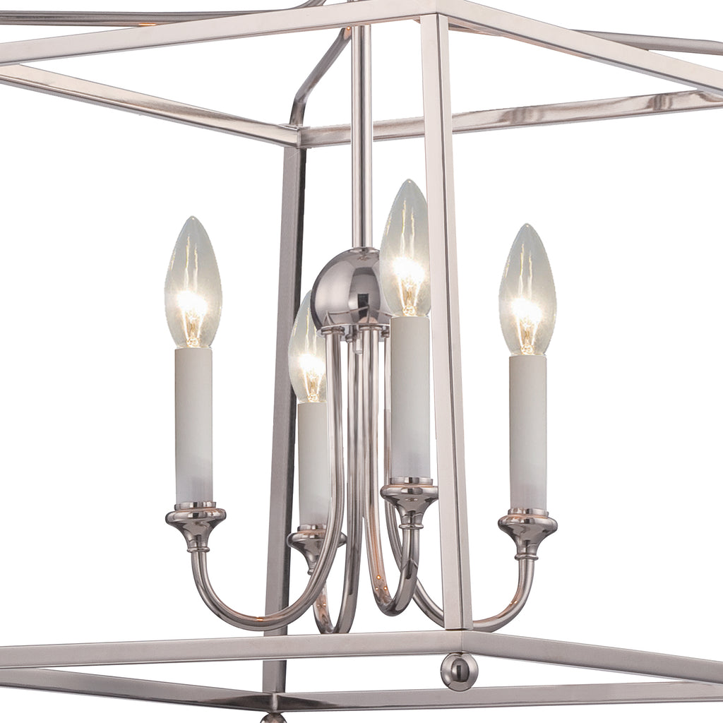 2245-PN_NOSHADE Libby Langdon Sylvan 4 Light Lantern Chandelier | Alternate Image