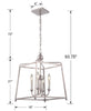 2245-PN_NOSHADE Libby Langdon Sylvan 4 Light Lantern Chandelier | Dimensions Image