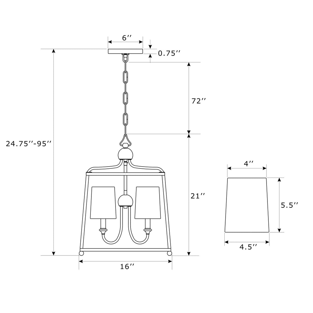 Crystorama Sylvan 16'' Chandelier - Product Dimensions