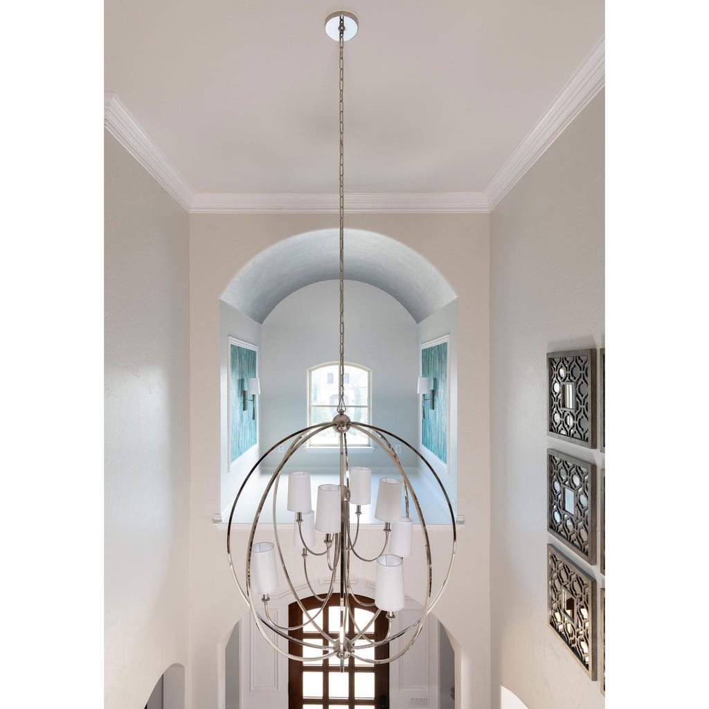 Crystorama Sylvan 40'' Chandelier in Polished Nickel - Lifestyle View