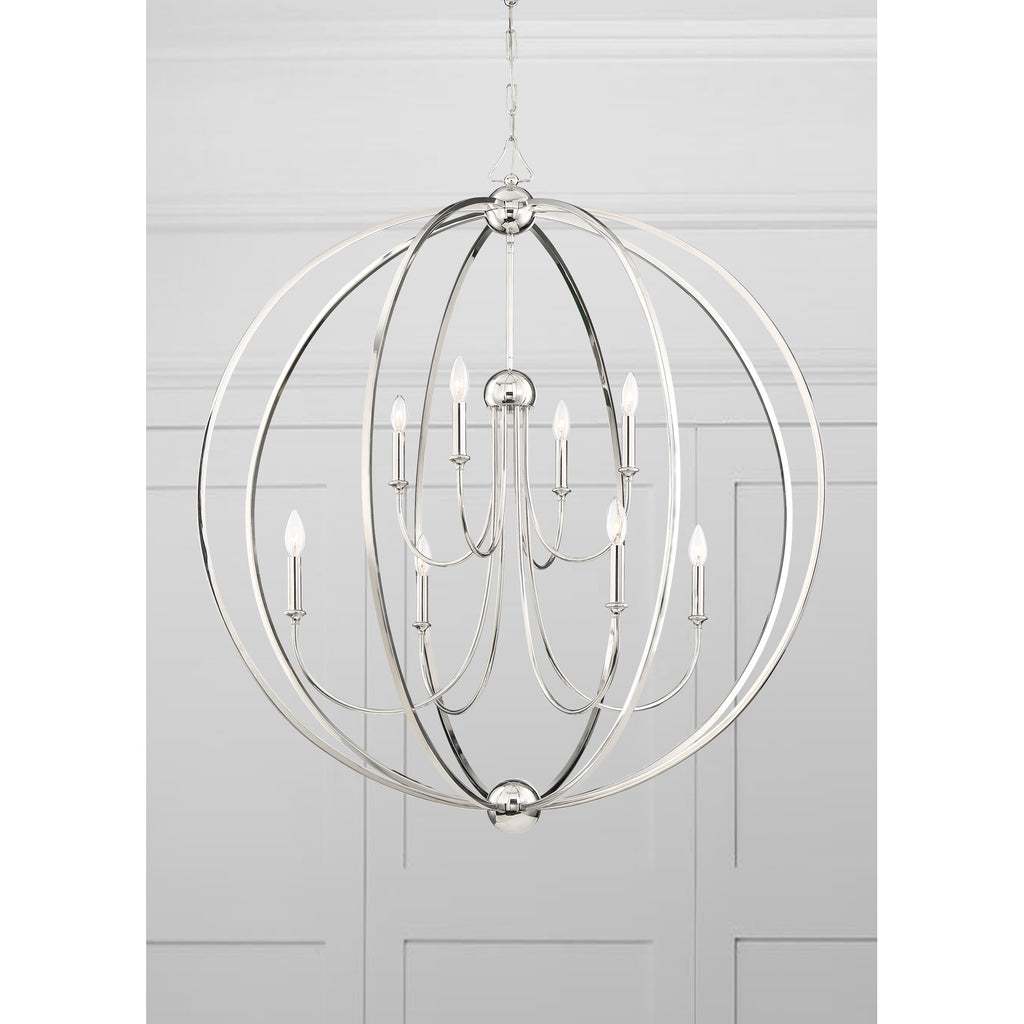 Crystorama Sylvan 40'' Chandelier in Polished Nickel - Lifestyle View