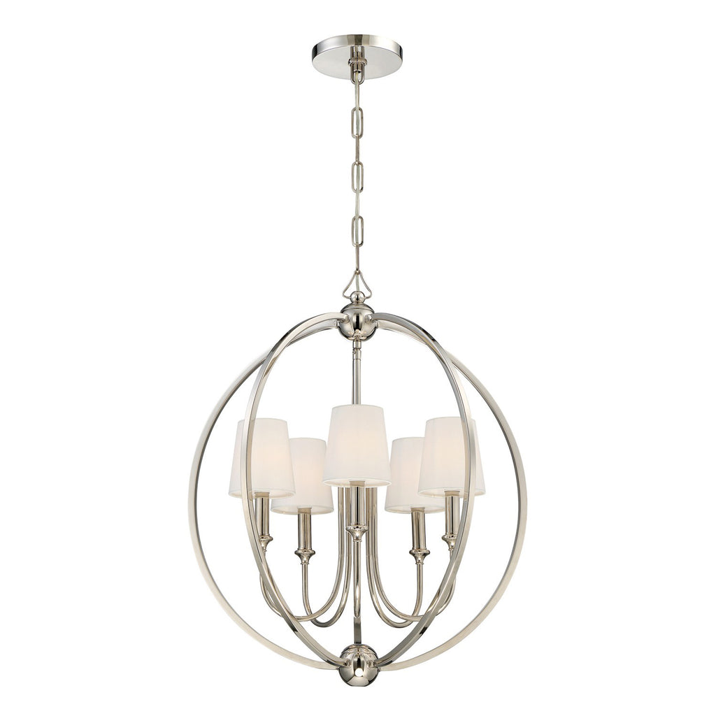 2247-PN Libby Langdon Sylvan 5 Light Chandelier | Main Image