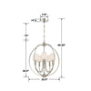 2247-PN Libby Langdon Sylvan 5 Light Chandelier | Dimensions Image