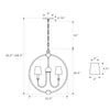 Crystorama Sylvan 22.5'' Chandelier - Product Dimensions
