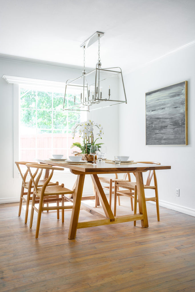 2249-PN Libby Langdon Sylvan 8 Light Linear Chandelier | Lifestyle Image